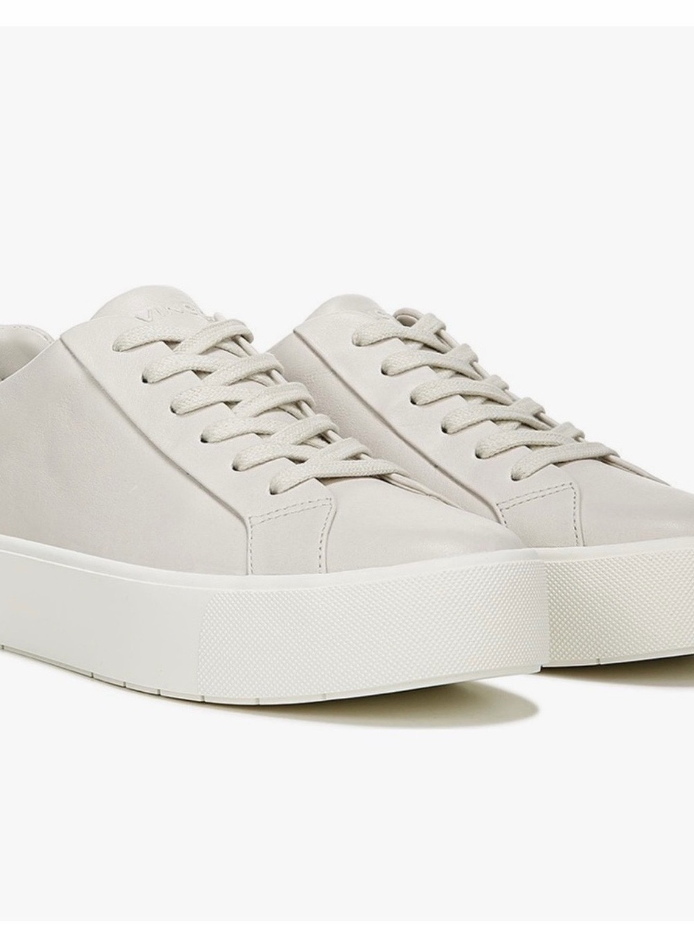 Vince Benfield Leather Low-Top Platform Sneakers in OFFWHITE